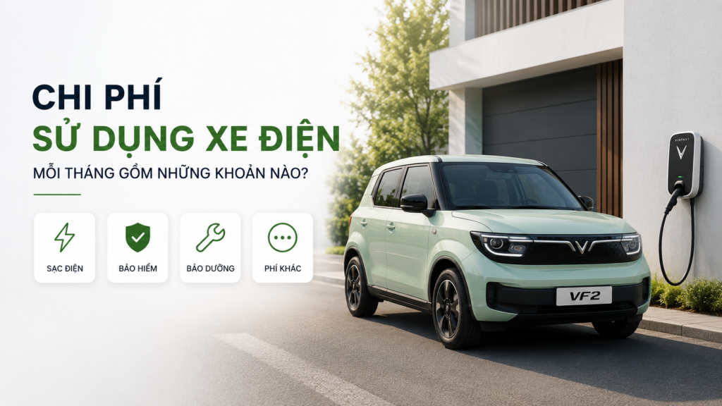 Chi phí sử dụng xe điện mỗi tháng gồm những khoản nào?