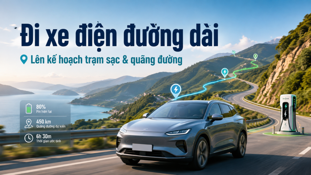 Đi xe điện đường dài: cách lên kế hoạch trạm sạc và quãng đường