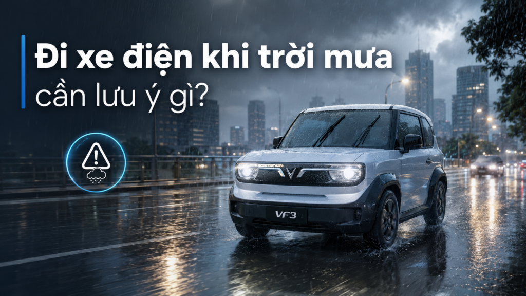 Đi xe điện khi trời mưa cần lưu ý gì?