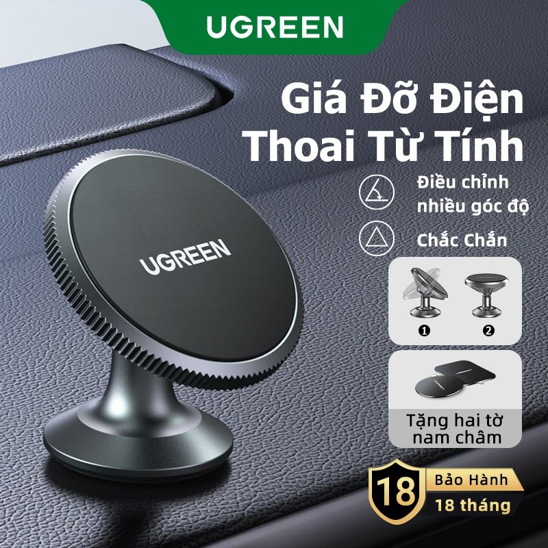 Giá đỡ điện thoại từ tính trên xe UGREEN có nam châm xoay 360°, kích thước mini, tiện dụng cao cấp