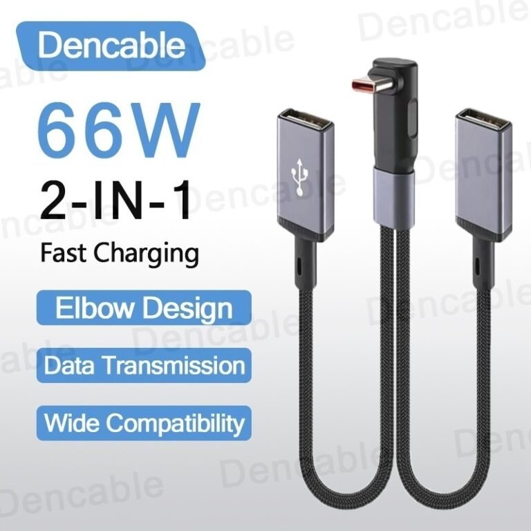 Sạc Nhanh Type-C Sang Dual USB Type C 2 Trong 1 Truyền Dữ Liệu 20cm