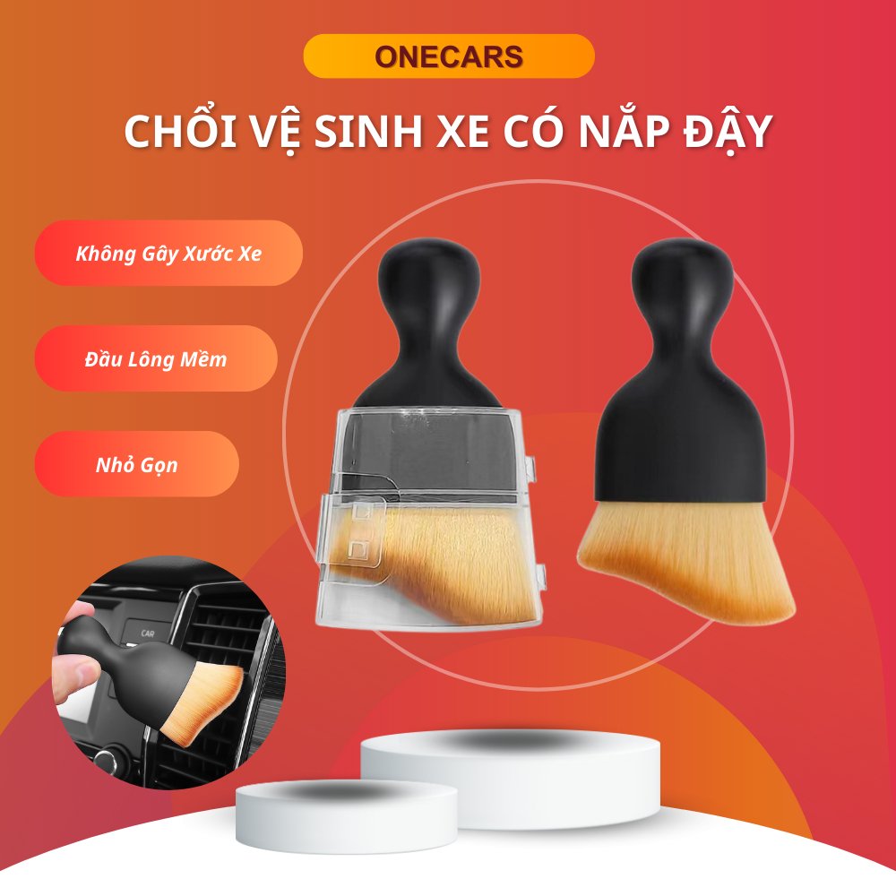 Chổi Vệ Sinh Nội Thất Ô Tô Có Nắp, Bảng Điều Khiển Lông Mềm