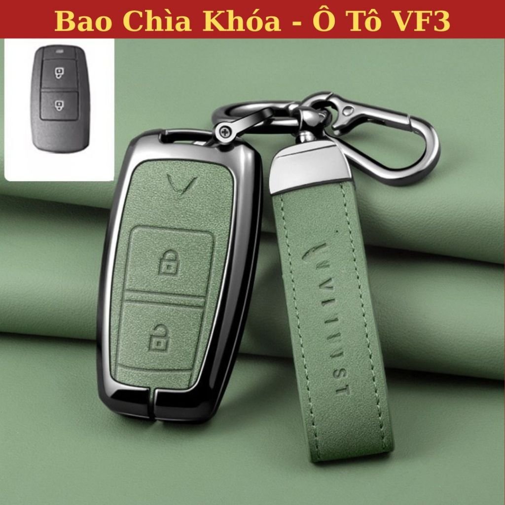 Vỏ Bảo Vệ Chìa Khóa Smartkey Hợp Kim Cao Cấp Áp Dụng Cho VF3 – Mặt Da Sang Trọng, Chống Trầy