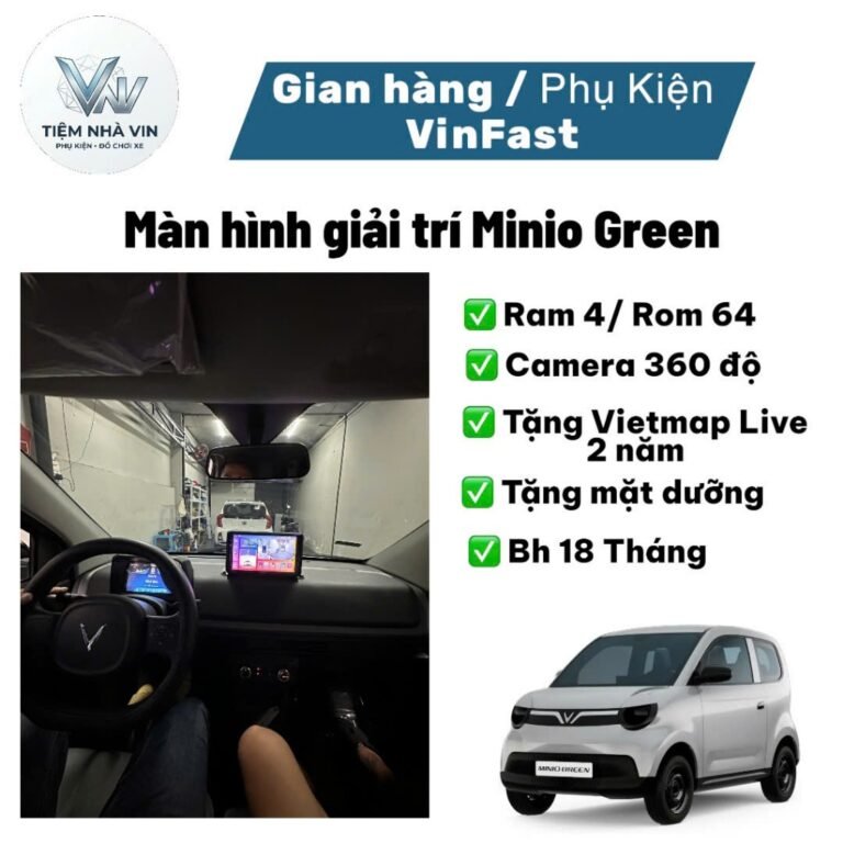 Màn hình Minio Green 9inch kèm Camera 360 độ, tặng Vietmap Live 2 năm + mặt dưỡng