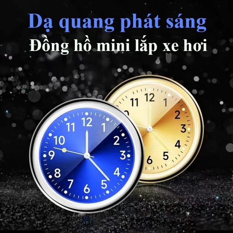 Đồng Hồ Thạch Anh Kỹ Thuật Số Mini Dạ Quang Tự Dính Dạ Quang Gắn Lỗ Thông Khí Xe Hơi