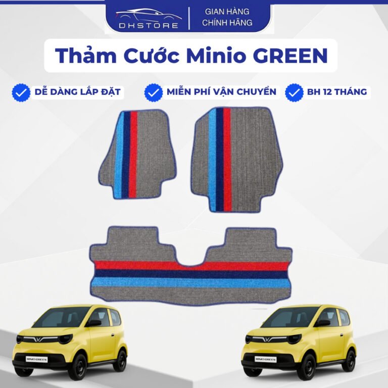 Thảm Ô Tô VinFast Minio Green, Thảm Cước Cao Cấp Cắt Sẵn Theo Xe