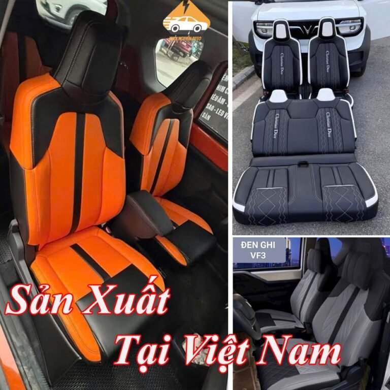Áo ghế Thể Thao Minio Green da Nappa cao cấp 100% Không mùi Loại 9D phủ kín full 360 độ cả 2 hàng ghế