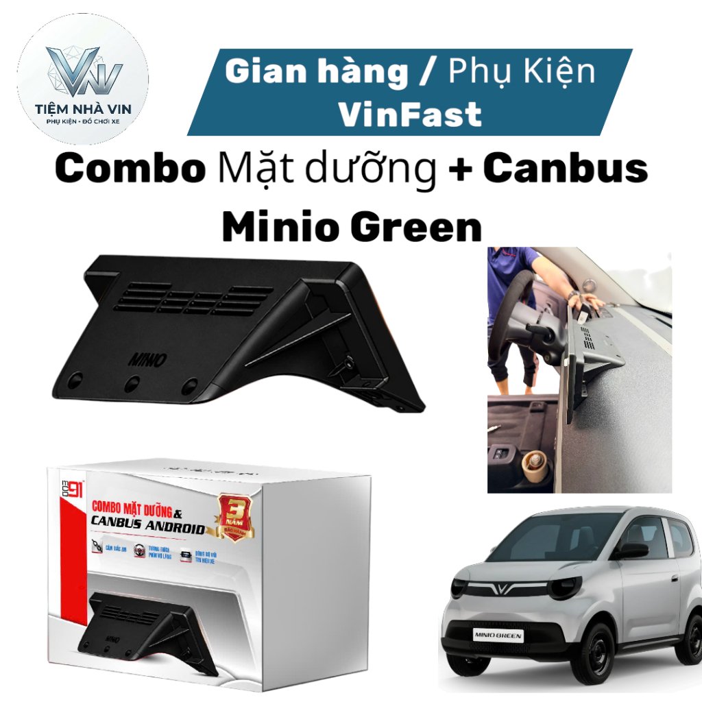 Combo mặt dưỡng + Canbus Android cho Minio Green, chuẩn cắm zin, lắp màn hình android