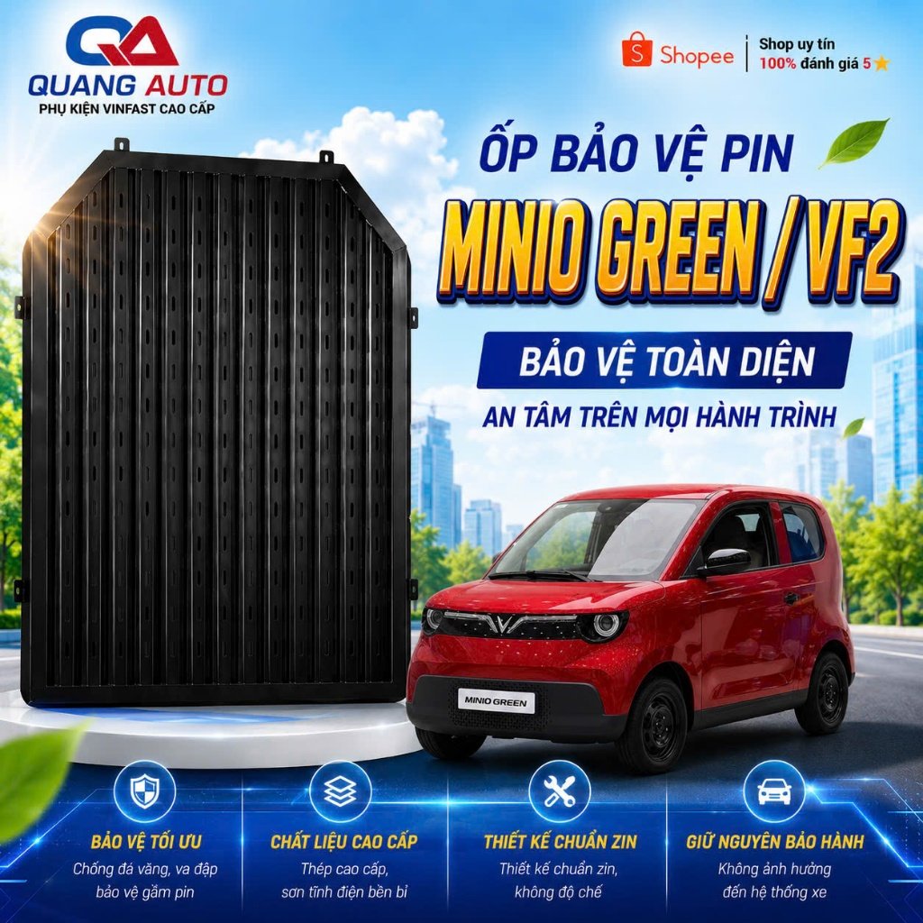 ỐP BẢO VỆ PIN XE ĐIỆN VINFAST MINIO GREEN/ VF2 – BẢO VỆ TOÀN DIỆN – LẮP ZIN 100%