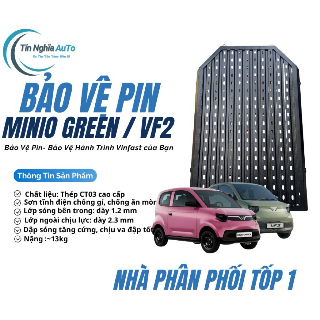 Bảo Vệ Pin VinFast Minio Green & VF2 | Thép CT03 Dày 1.2 Ly + Viền 2.3 Ly | Sơn Tĩnh Điện